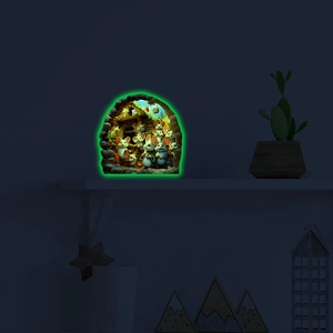 Luminous cartoon mice wall sticker with glowing arch design for kids room decor