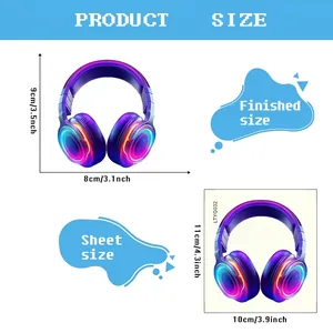 Sticker interrupteur casque lumineux autocollant mural guide de taille 9x8cm décor