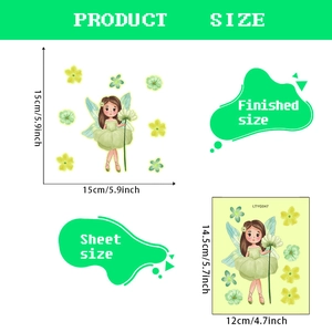 Luminous fairy and daisy wall sticker for kids room decor, LTYG047 model 15x15cm