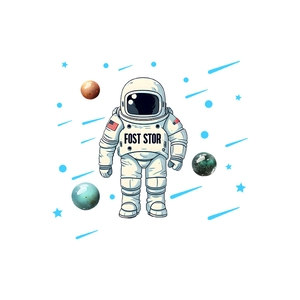 Luminous astronaut and planets wall decal sticker for kids room home decoration
