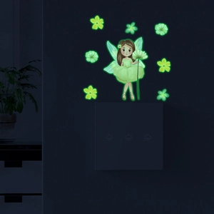 Luminous Flower Fairy Wall Sticker Glow In The Dark Daisy Switch Decoration Self Adhesive PVC Sticker For Kids Room