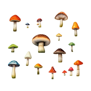 Luminous colorful mushroom wall stickers for kids room stairs and home decoration