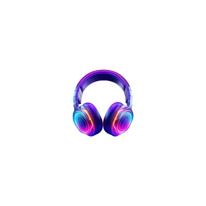 Détail d'un sticker mural casque avec effet néon RGB éclatant en bleu et violet intense
