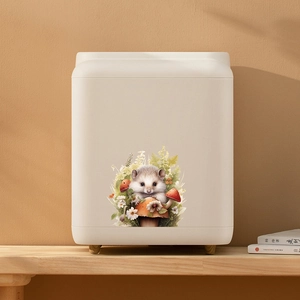 Cute cartoon hedgehog and mushroom glow-in-the-dark wall stickers for kids' bedroom decor