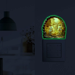 Fluoreszierender 3D-Wandaufkleber mit süßen Mäusen im Loch für Kinderzimmer Dekoration