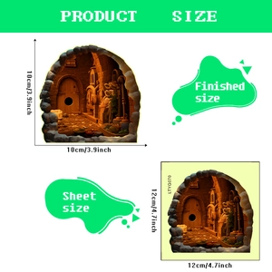 3D cartoon mouse hole wall sticker with 10x10cm size dimensions for kids room decor