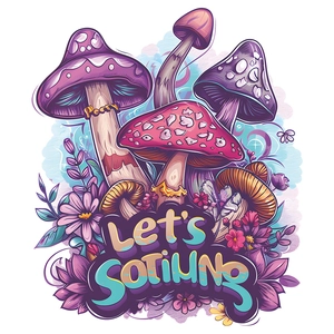 Creative purple mushroom wall decals and self-adhesive stickers for kids' bedroom decoration