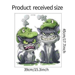 Size specifications for cartoon cat wall sticker HY-F105 showing 45cm by 39cm dimensions