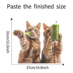 Size diagram of cat wall stickers with dimensions 31cm height by 37cm width