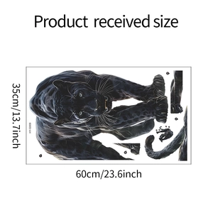 Detailed sheet of black panther wall stickers with dimensions 60x35cm and DIY parts