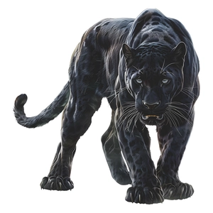 Elegant black panther wall sticker decal with realistic muscle texture for home wall decor