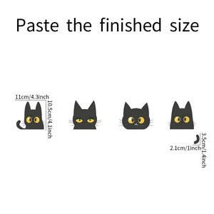 Specifiche dimensionali per adesivi interruttori gatto nero e decorazioni murali
