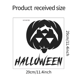 Detailliertes Maßlayout für Halloween Kürbis WC-Sticker, Größe 29 cm x 29 cm, Wandtattoo