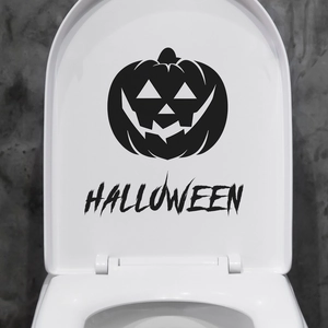 Halloween Kürbis Gesicht WC Aufkleber PVC Wasserdicht Abnehmbare Aufkleber Für Badezimmer Haus Dekor Jack-o'-lantern Wandtattoo