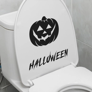 Halloween Kürbisgesicht Toilettendeckel Aufkleber Dekoration mit Jack-o'-lantern Design