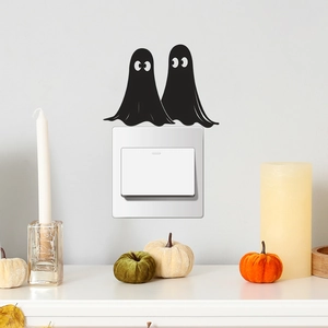 Funny Halloween ghost wall stickers for light switches with festive pumpkin decor