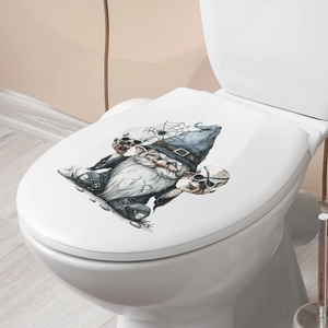 Halloween gnome and skull wall sticker for bathroom toilet cover decoration