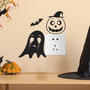 Halloween pumpkin and ghost wall stickers for home bedroom switch decoration