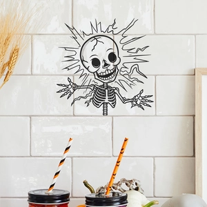 Halloween electric shock skeleton wall sticker for home bedroom and party decoration