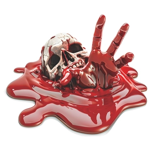 Halloween bloody skull and severed hand peace sign wall sticker for home decor