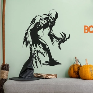 Halloween scary werewolf skeleton wall decal for living room decoration with spooky props