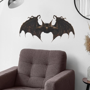 Gothic 3D bat wall sticker with realistic texture for Halloween living room decor