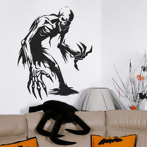 Halloween Wolfman Zombie Wall Sticker Removable PVC Horror Silhouette Decal For Living Room Bedroom Party Home Decor