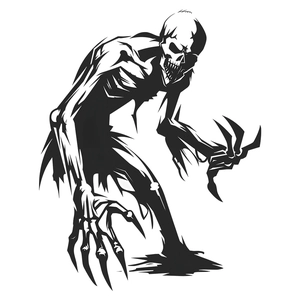 Fierce werewolf wall sticker in black vector style for Halloween home decor and living room