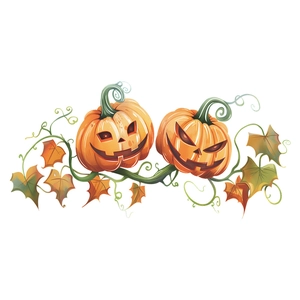 Self-adhesive Halloween pumpkin and autumn leaf wall stickers for home decor