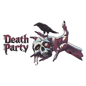 Gothic Halloween wall sticker with skull, zombie hand, and crow design for home decoration