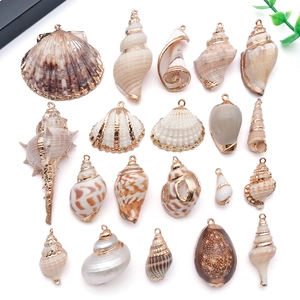 Ciondoli in Conchiglia Naturale Acrilico Lumaca di Mare Galvanizzati in Oro per Fai-da-te Collana Orecchini Accessori per Gioielli