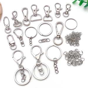 Detailed assortment of polished alloy lobster clasps and key rings for DIY crafts