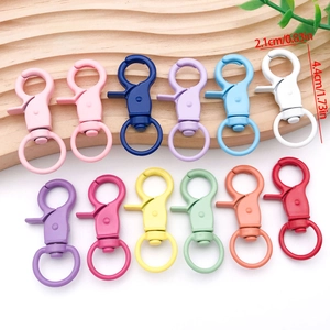 Kleurrijke 44x21mm musketonhaken in 12 matte macaronkleuren voor DIY sleutelhangers