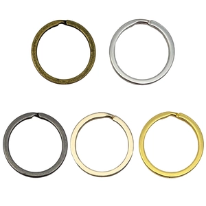 Flat split metal key rings in five colors for DIY crafts and jewelry making