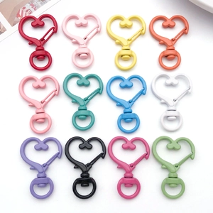 Emaillen Hartvorm Kreeftensluiting Zinklegering Sleutelhanger Veergesp Voor DIY Sieraden Maken Snoepkleur Hanger Accessoires