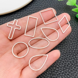 Polished stainless steel geometric frames for DIY resin jewelry in various shapes