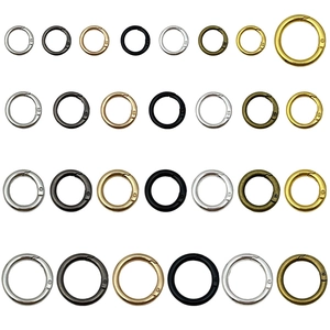 Polished zinc alloy spring O-rings for handbag hardware in seven colors and four sizes