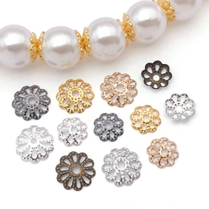Iron Hollow Flower Bead Caps Spacer Beads For DIY Jewelry Making Vintage Floral Metallic Bead Caps For Bracelet Necklace