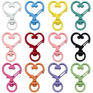 Set van 12 kleurrijke hartvormige karabijnsluitingen van zinklegering voor DIY-sieraden