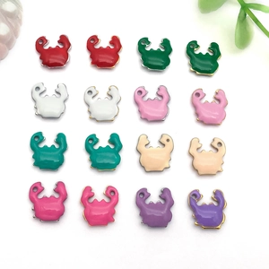 Stainless Steel Cartoon Crab Enamel Pendant For DIY Jewelry Making Ocean Animal Charms For Necklace Bracelet Multi Color
