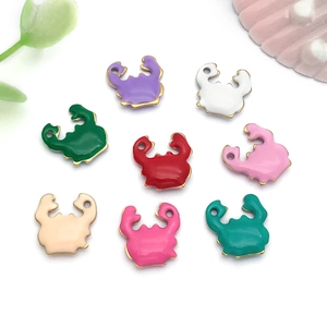 Colorful crab charms in gold stainless steel with enamel finish for DIY jewelry making
