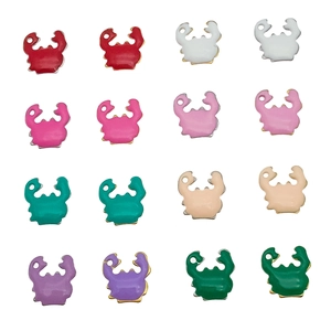 Gold-plated crab pendants set in 8 colors for DIY necklace and bracelet jewelry making