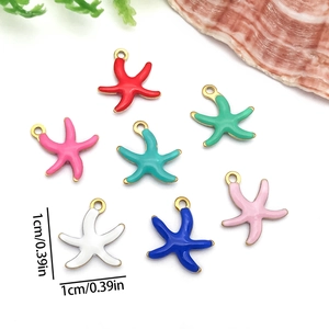 Pendentifs étoile de mer de 1cm en acier doré pour la création de bijoux DIY