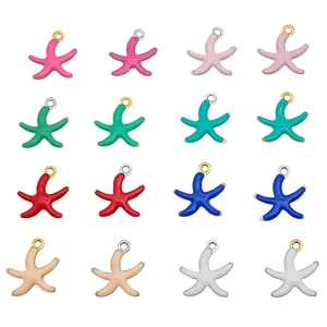 16 pendentifs étoile de mer émaillés en 8 couleurs pour la création de bijoux et colliers