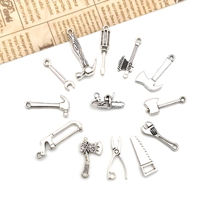 Lot de 13 mini pendentifs outils en alliage argent antique pour la création de bijoux DIY