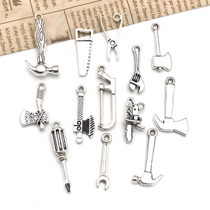 Lot de 12 breloques outils vintage en alliage argenté pour la création de bijoux DIY divers