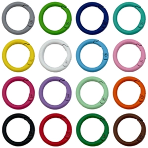 Set de 16 anillos de resorte redondos de 25 mm de colores para llaveros y bolsos