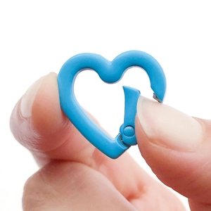 Blue heart-shaped alloy lobster clasp for DIY jewelry making and keychain accessories