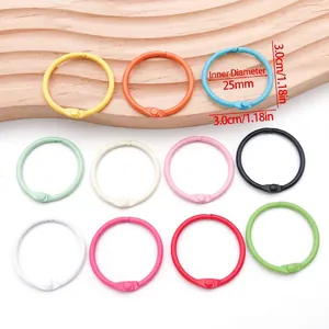 Colorful 30mm metal loose leaf binder rings with 25mm inner diameter in various colors