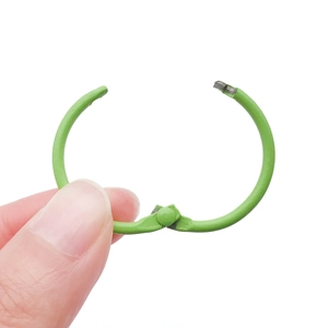 Green 30mm metallic hinged book ring with smooth painted finish for DIY binding
